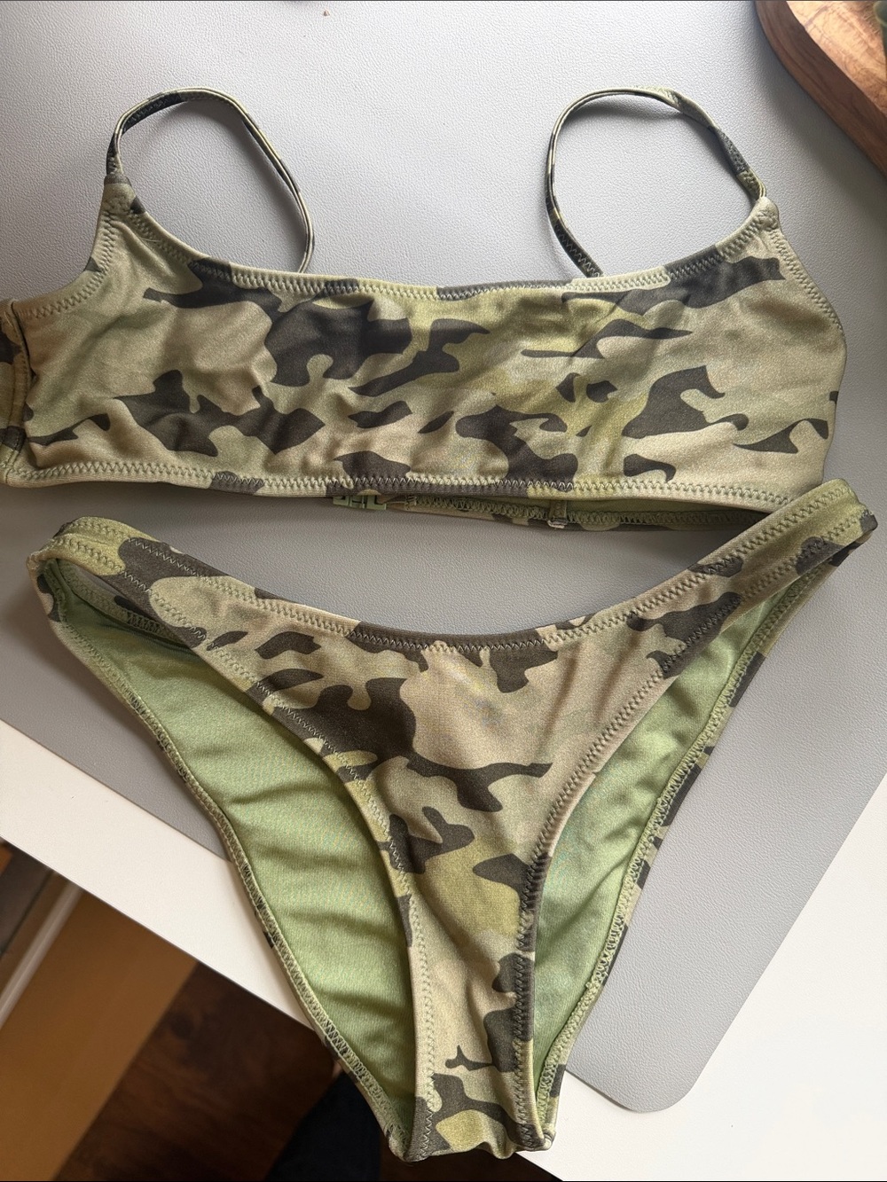 triangl swimwear Camo Bikini Set - Olive & Dark Green